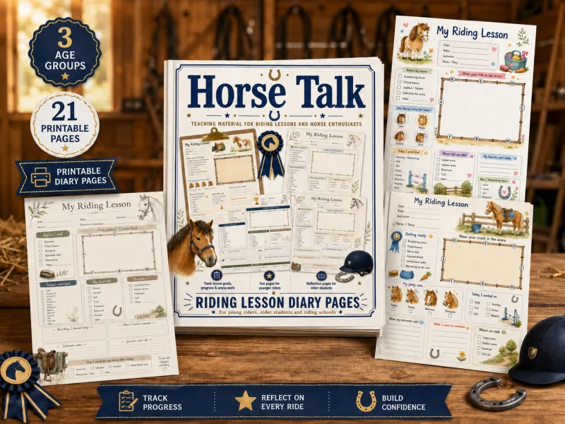 Horse Talk Riding Lesson Diary Pages