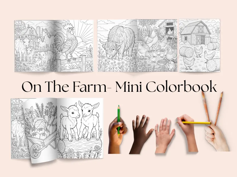 Mini Color Book Download- On the FARM