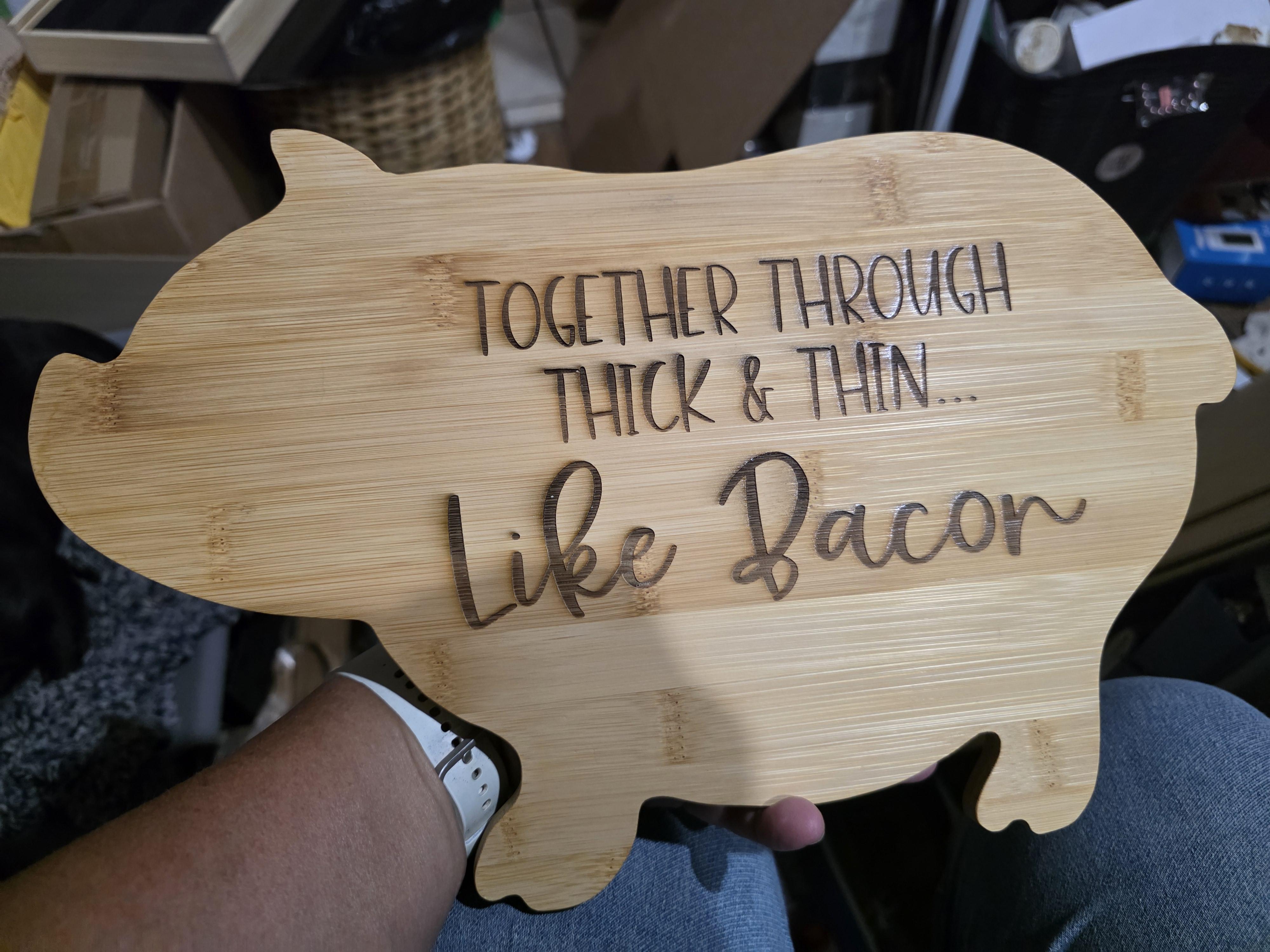 Pig Shaped Cutting Board Thick and Thin like Bacon