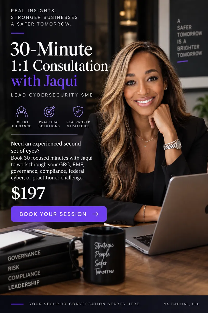 30-Min 1:1 Cybersecurity Consult w Jaqui