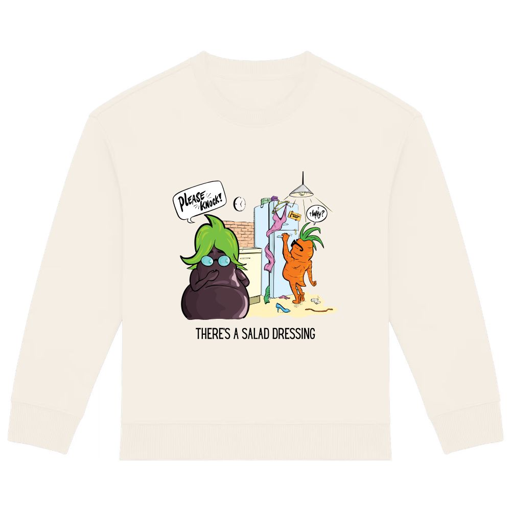 Kids sweater front There's a salad dressing