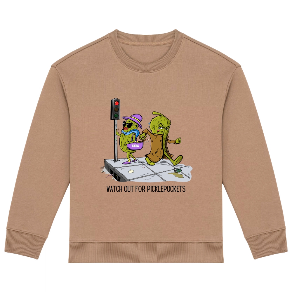 Kids sweater front Watch out for picklepockets