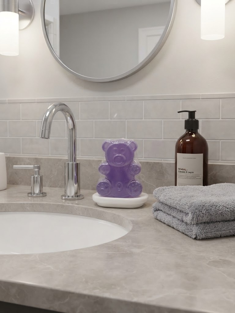 Teddy bear soap