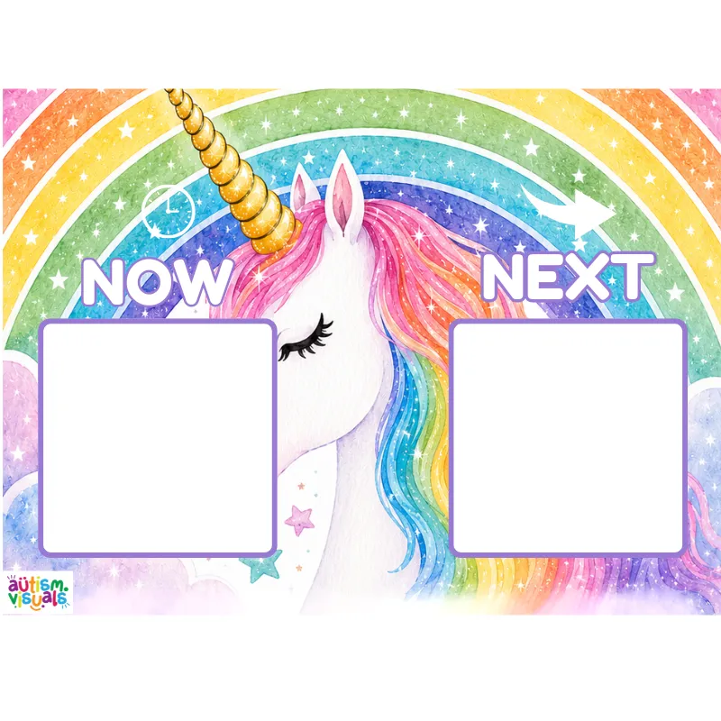 Unicorn Rainbow Now & Next Board