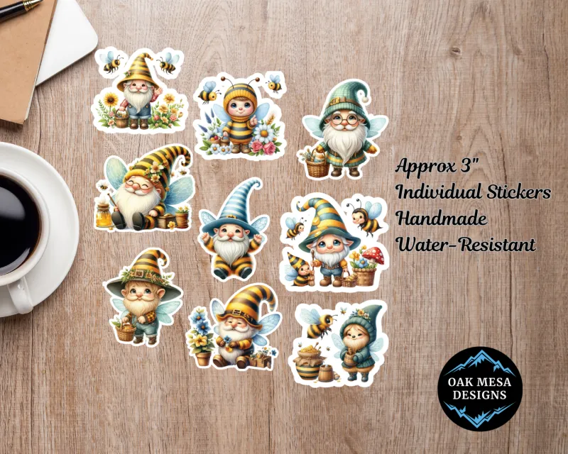 Honeybee Gnome Garden Complete Die-Cut Sticker Pack