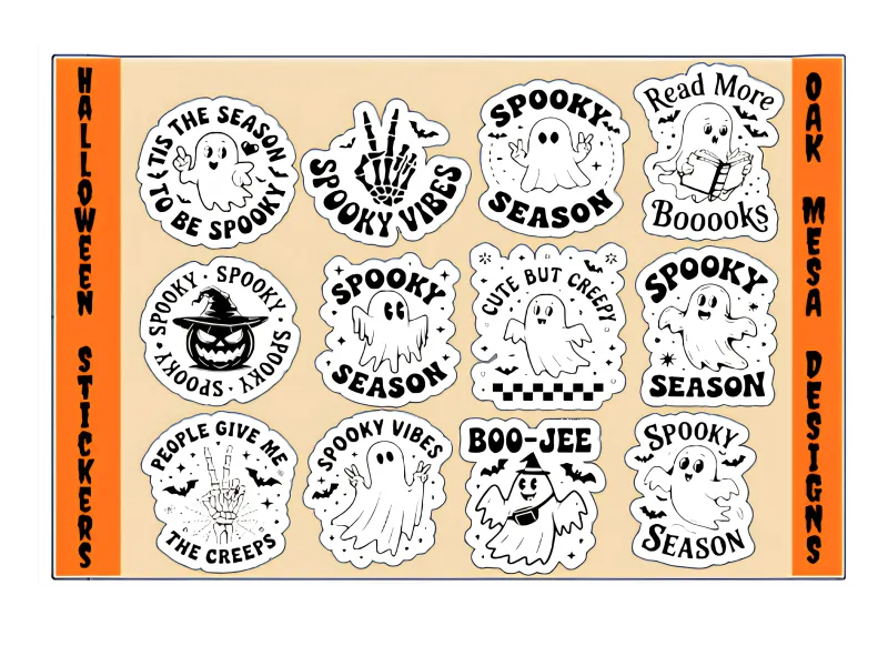 Spooky Sayings Sticker Sheet