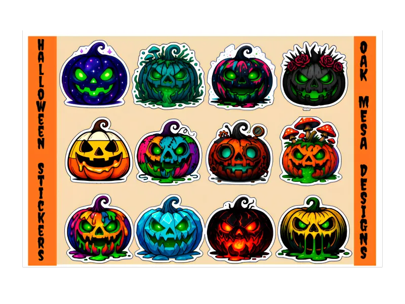 Scary Pumpkins Sticker Sheet