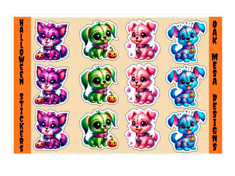 Zombie Pets Sticker Sheet
