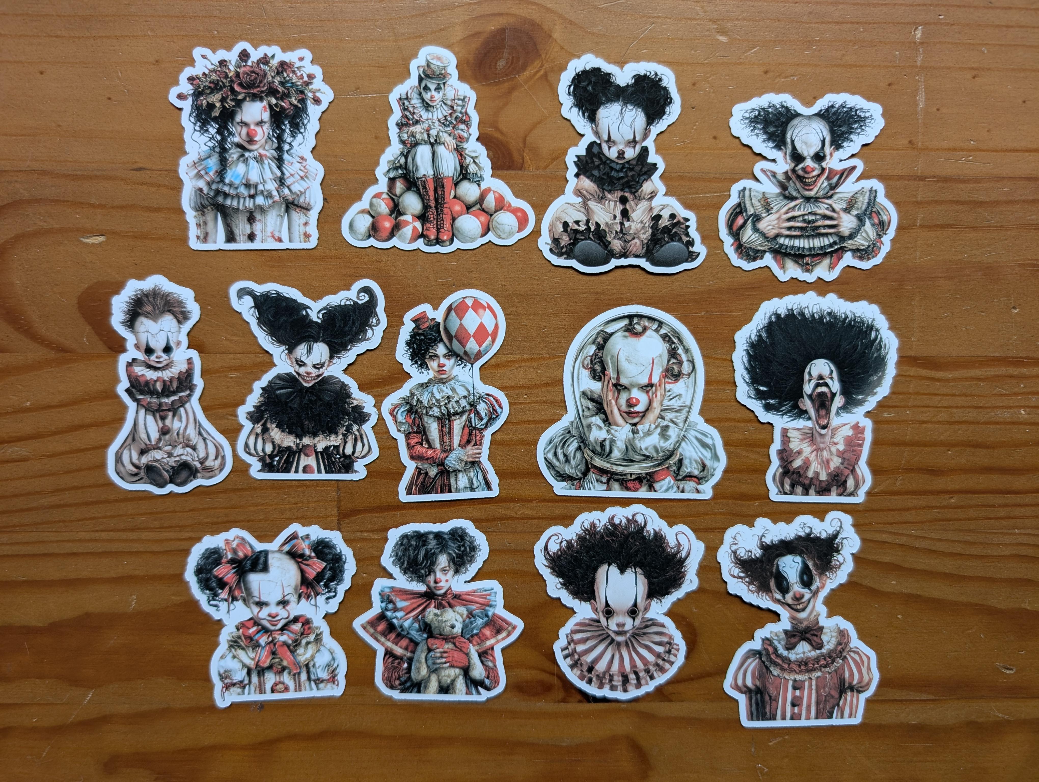Scary Clown Halloween Sticker Pack