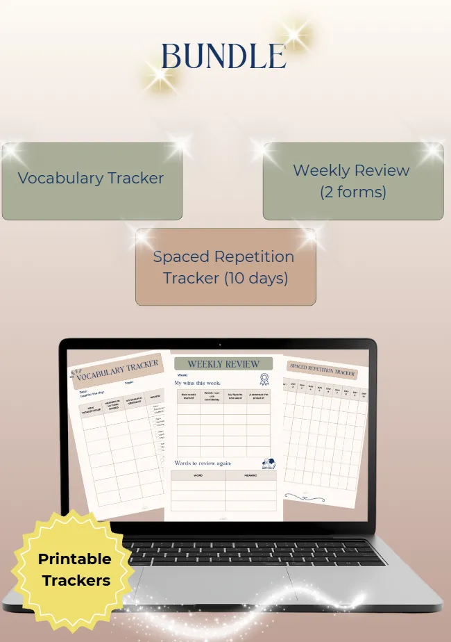 Vocabulary Bundle | Language Learning Printable Set PDF