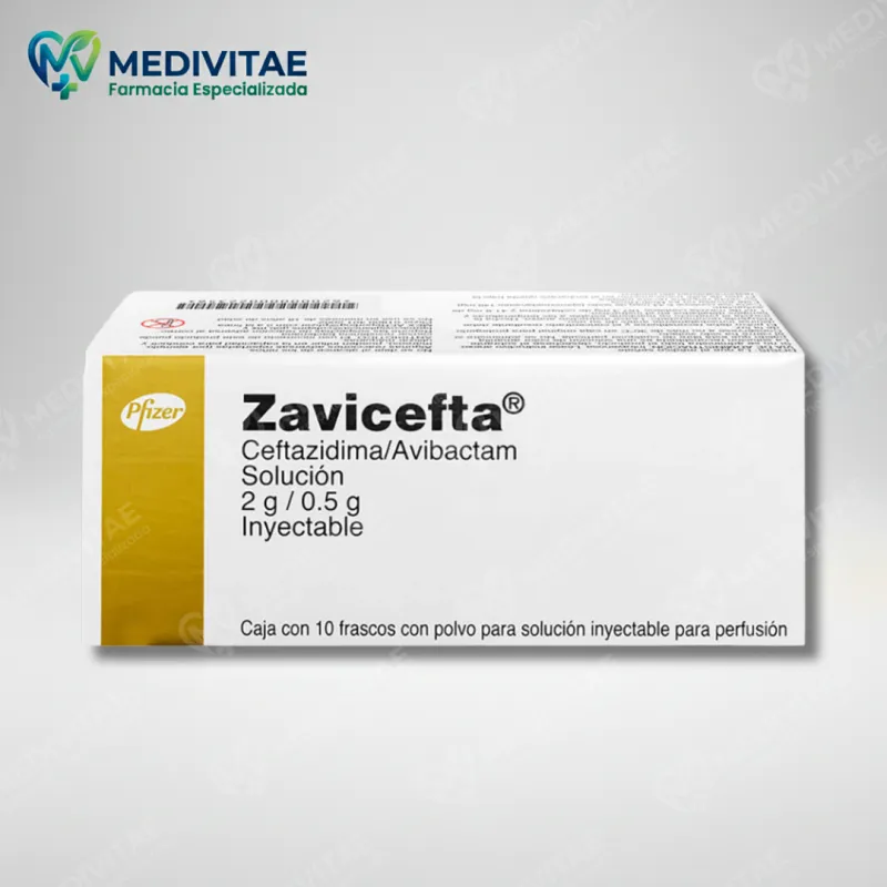 ZAVICEFTA® 2 g / 0.5 g (Ceftazidima / Avibactam) - Caja con 10 Frascos Ámpula