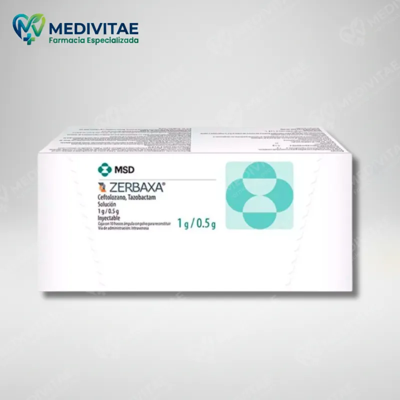 ZERBAXA® 1 g / 0.5 g (Ceftolozano / Tazobactam) - Caja con 10 Viales