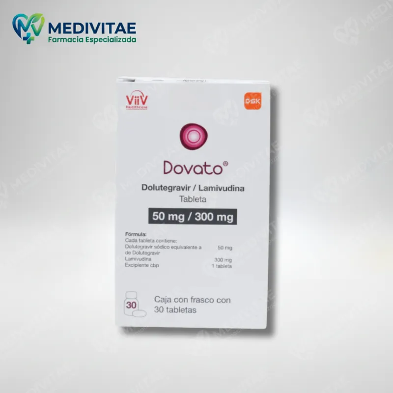 DOVATO DOLUTEGRAVIR 50 MG / LAMIVUDINA 300 MG CAJA CON FRASCO CON 30 TABLETAS