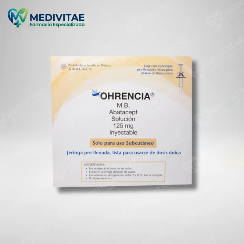 OHRENCIA ABATACEPT SOLUCIÓN INYECTABLE 125 MG / ML CAJA CON 4 JERINGAS