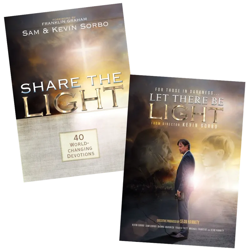 Share the Light Devotional & Let There Be Light DVD Autographed by Kevin and Sam Sorbo
