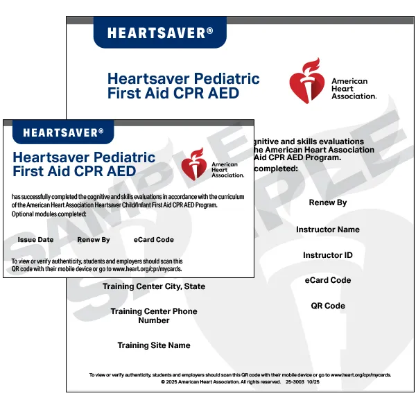 Heartsaver Pediatric First Aid CPR AED