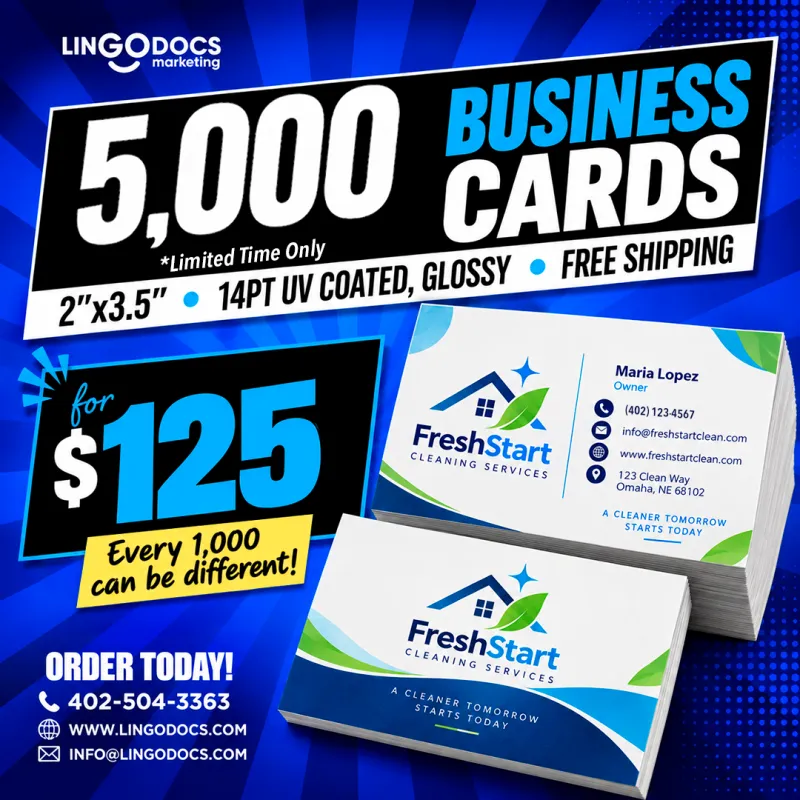 Special - 5,000 Business Cards (Every 1,000 can be Different)