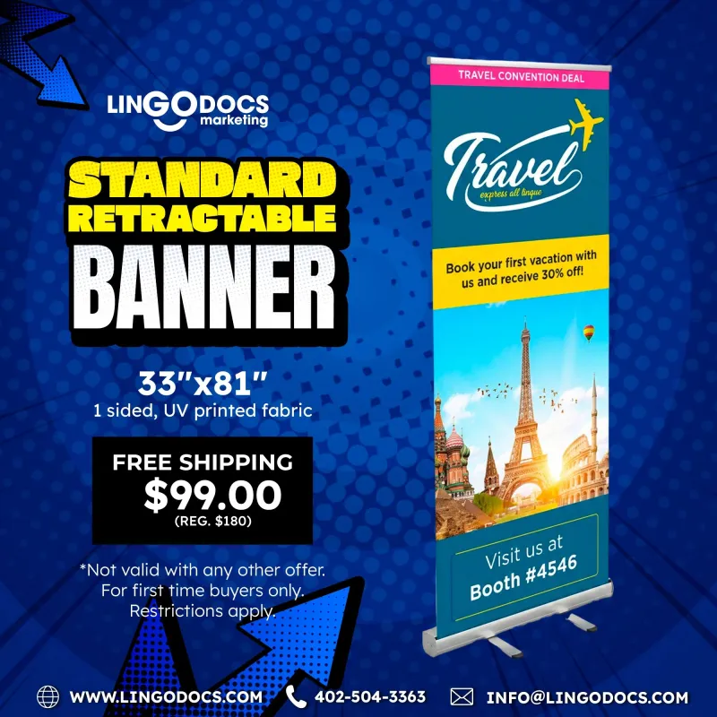 Special - Custom Retractable Banner 33" x 81"