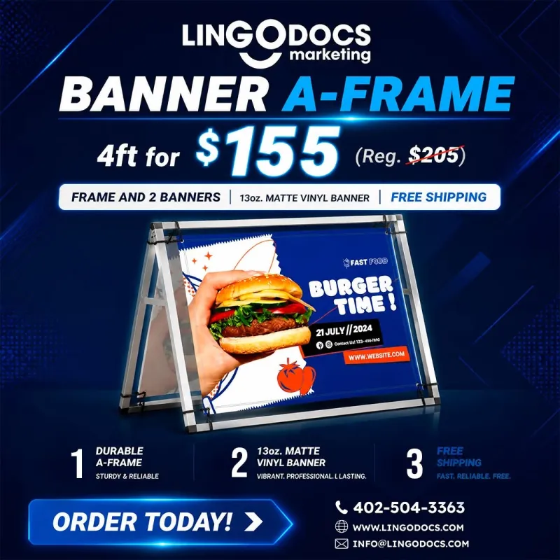 Special - 4ft Custom A-Frame Banner Stand