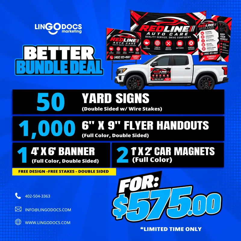Better Business Marketing Bundle – Signs, Flyers, Banner & Car Magnets
