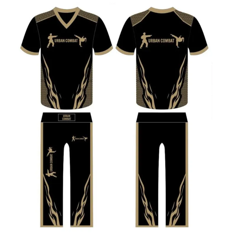 Kickboxing Fight Suit – Black & Gold (Squad Only)