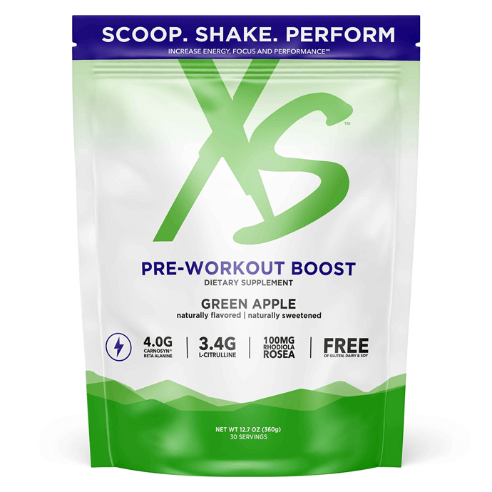 XS Pre-Workout Boost - Green Apple (30 Serving Pouch)