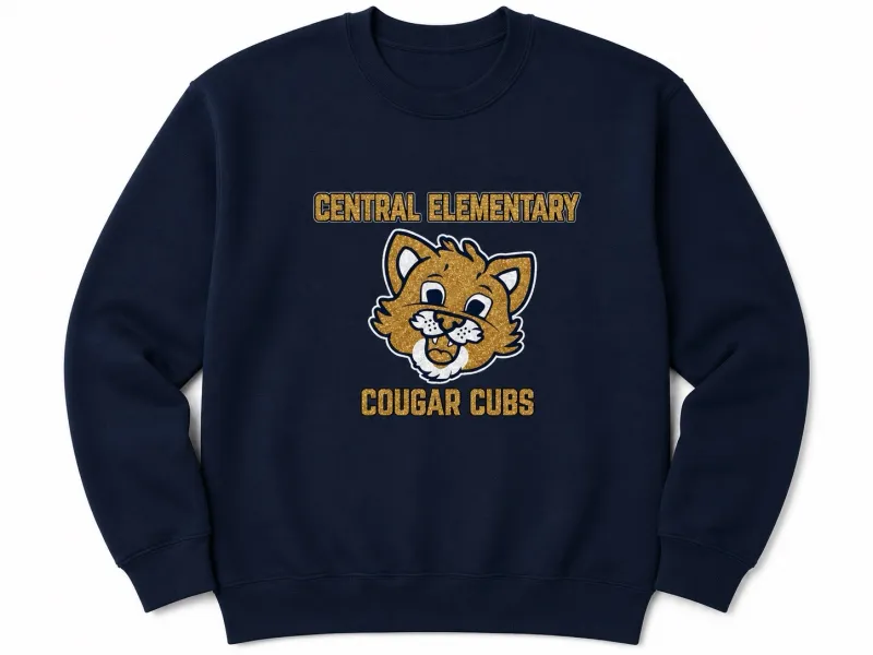  CENT Central Elementary Cougar Cubs Glitter Crewneck 