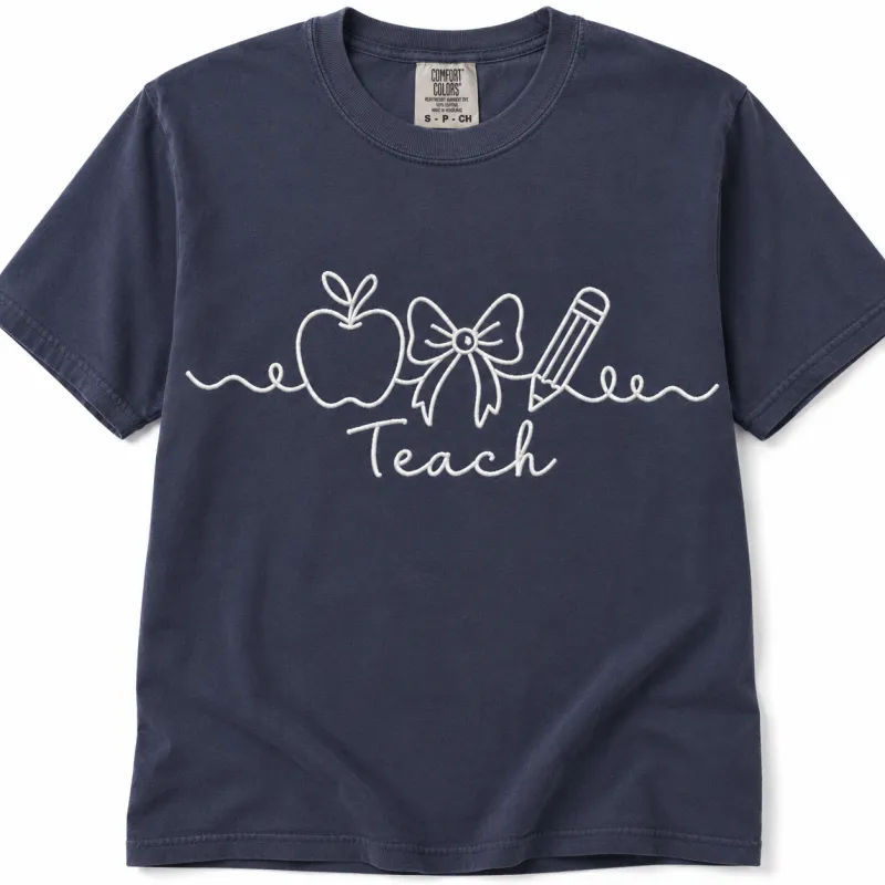 "STAFF" TEACH EMBROIDERED COMFORT COLORS TEE CCE 26-27