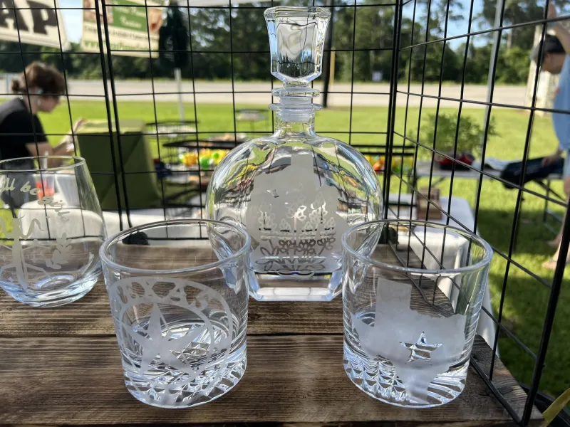 Hand Etched Glassware