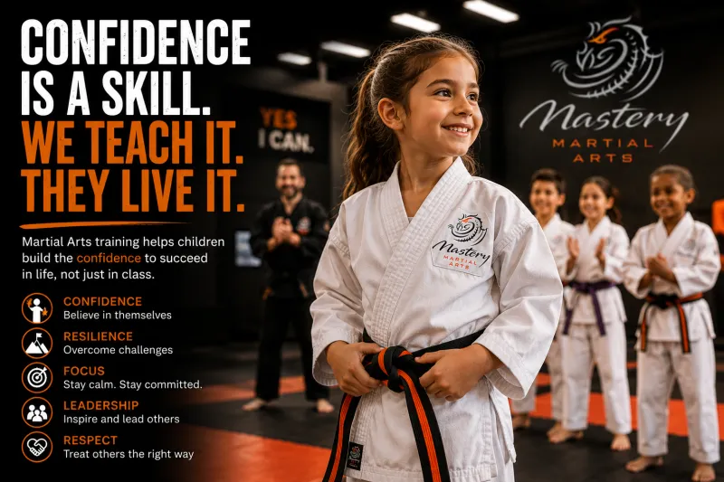 confident martial arts student proudly wearing a new belt after achieving a goal confident martial arts student proudly wearing a new belt after achieving a goal