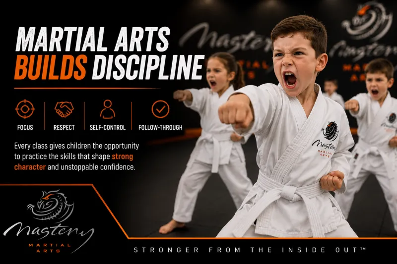 Mastery Martial Arts students practicing with focus, respect, and discipline during class. Mastery Martial Arts students practicing with focus, respect, and discipline during class.