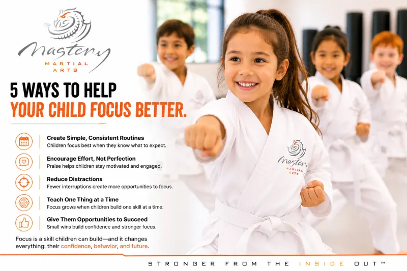 Happy children practicing focus and listening skills during a structured martial arts class. Happy children practicing focus and listening skills during a structured martial arts class.