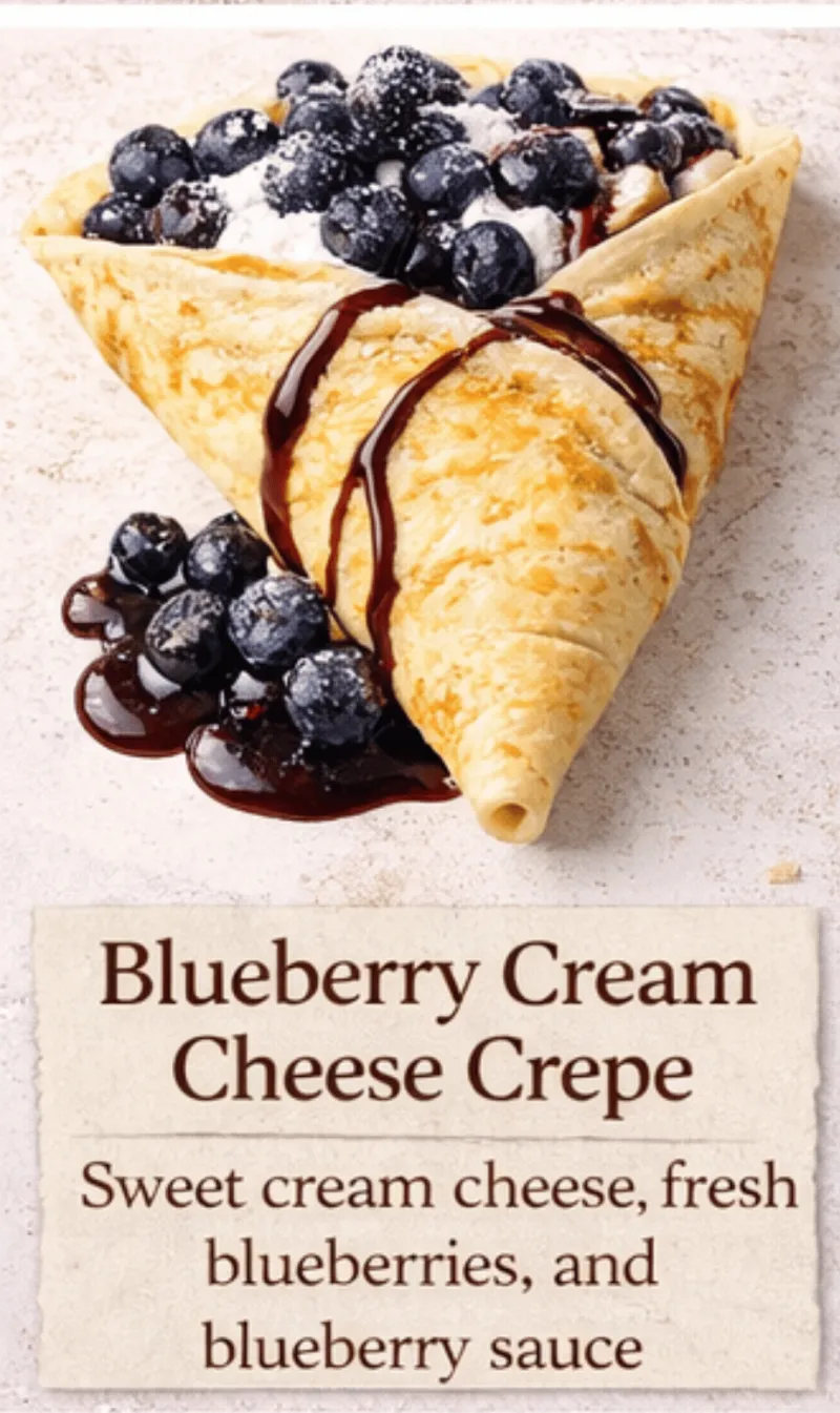 Blueberry Cream Cheese Crepe
