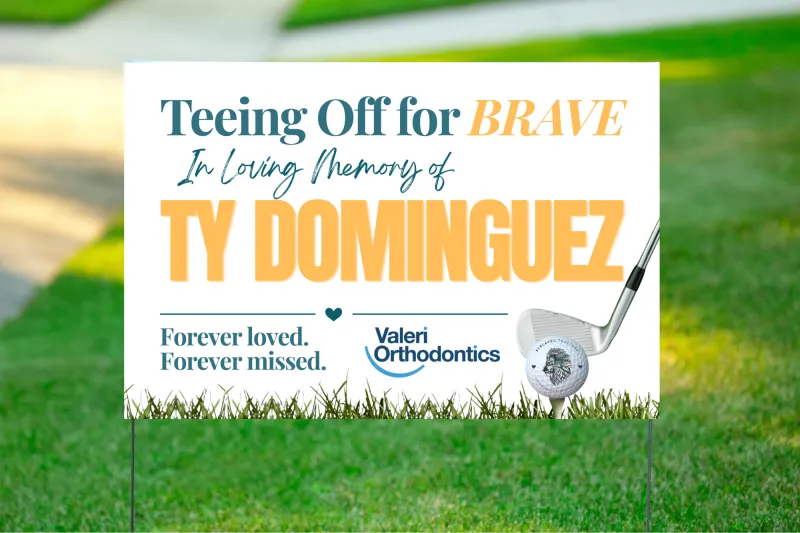 Memorial Sign at Teeing Off for BRAVE