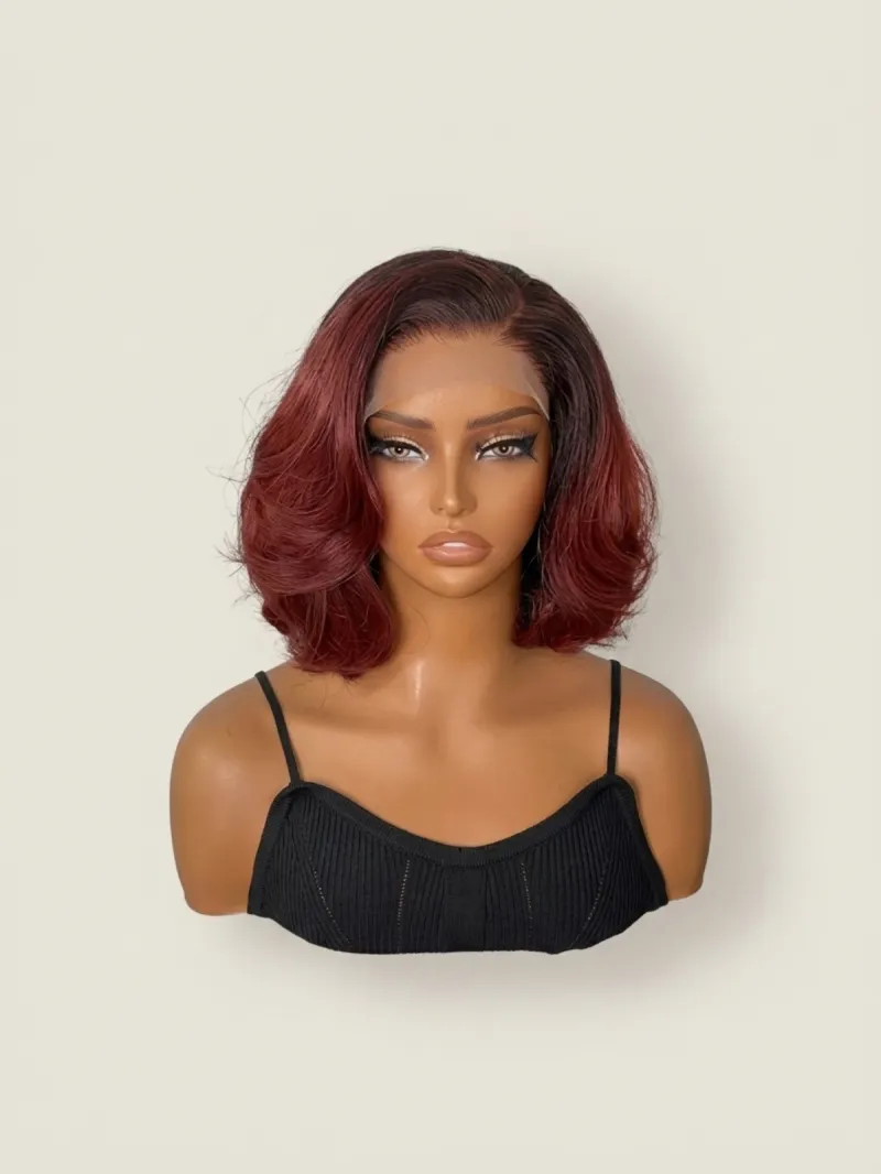 LUSHERA HAIRLINE — Burgundy Ombre Wavy Bob