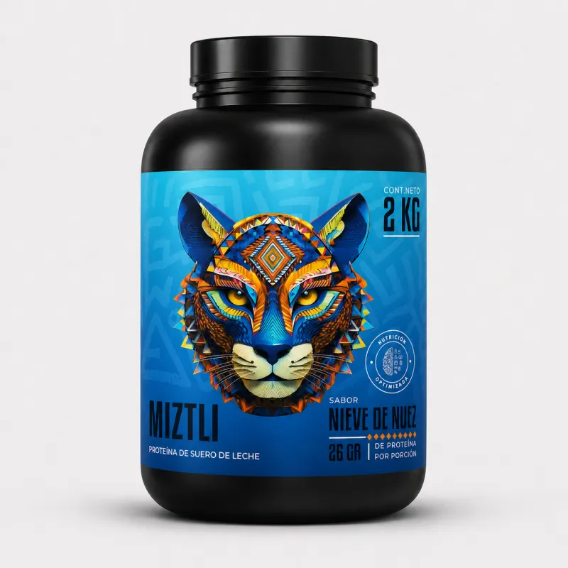 Proteina Whey Isolatada Hidrolizada Miztli 2kg 56 Serv Sabor Nieve de Nuez