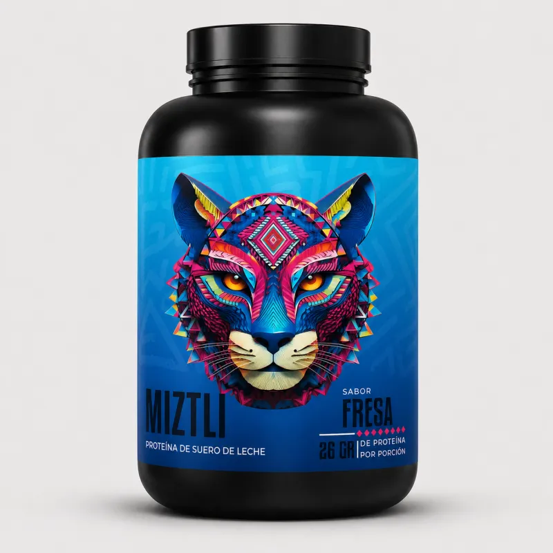 Proteina Whey Isolatada Hidrolizada Miztli 2 kg 56 Serv Sabor Fresa