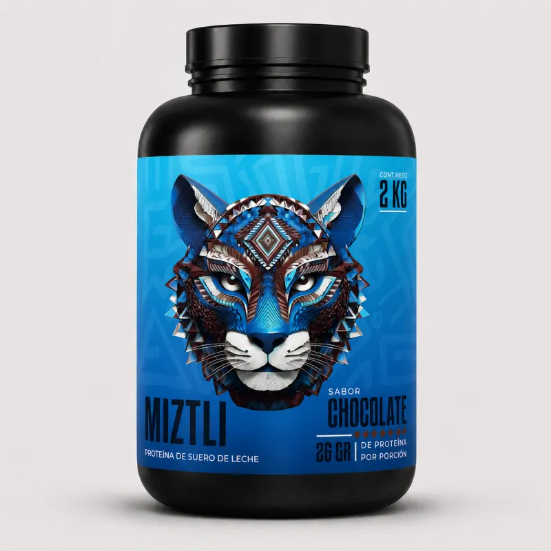Proteina Whey Isolatada Hidrolizada Miztli 2 kg 56 Serv Sabor Chocolate
