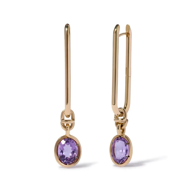 Long Earrings, Amethyst