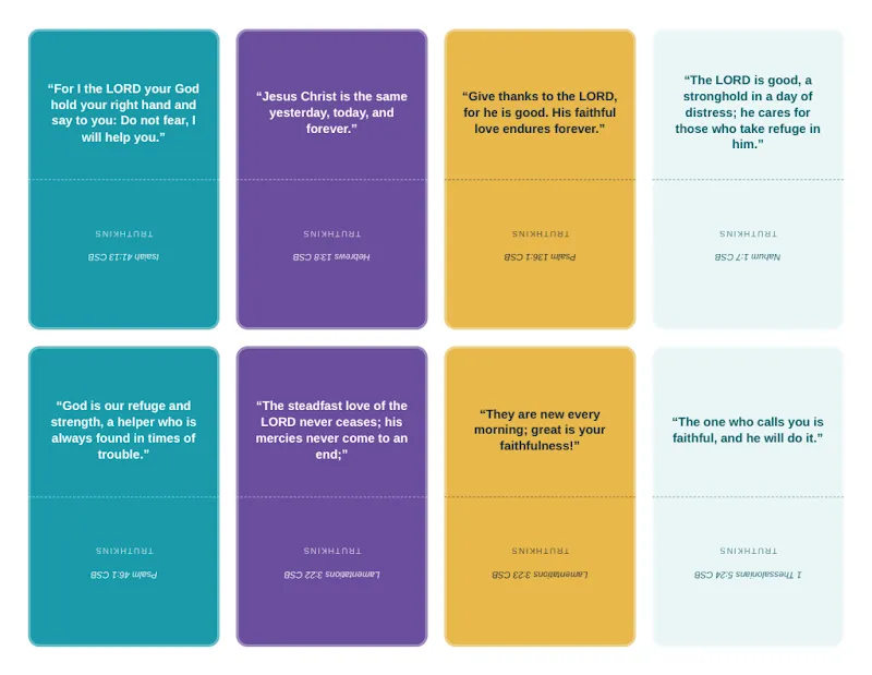 Scripture Memorization Cards - 32 Cards God's Faithfulness