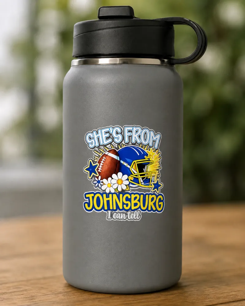 She’s From Johnsburg I Can Tell Water Bottle Sticker