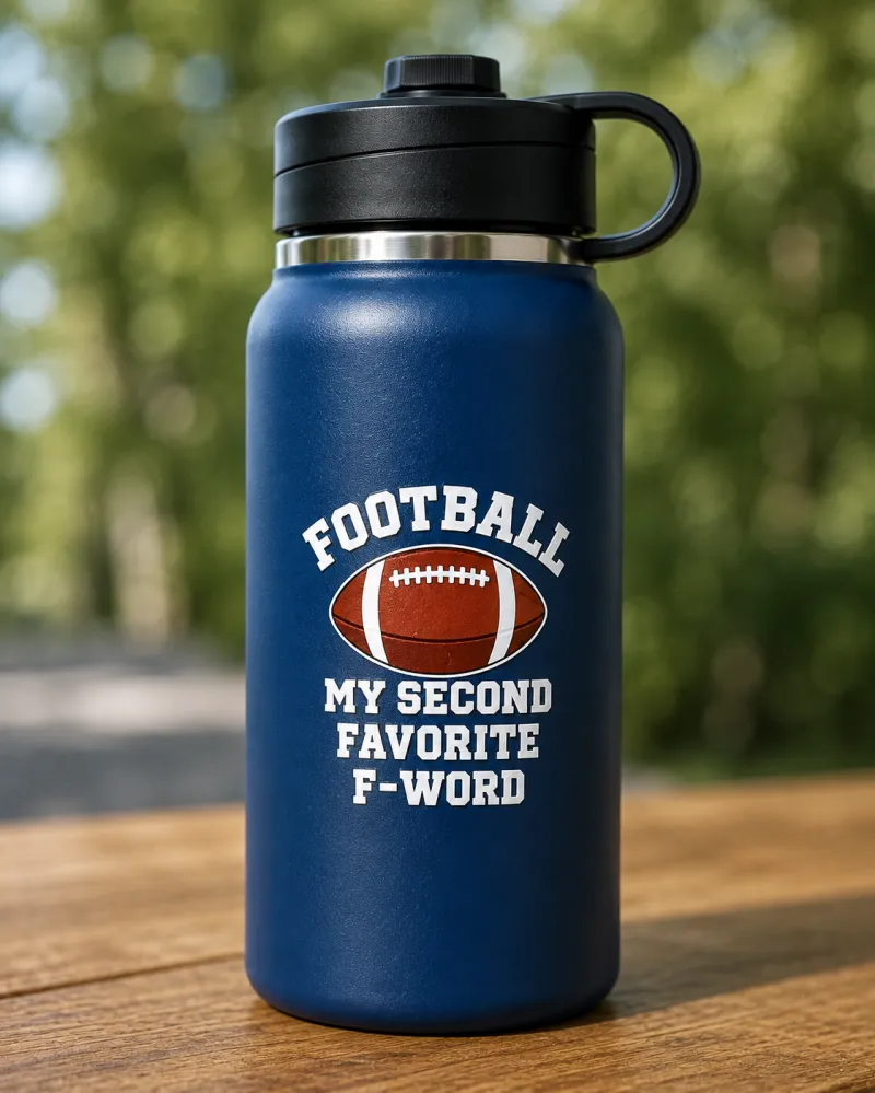 Football My Second Favorite F-Word Water Bottle Sticker
