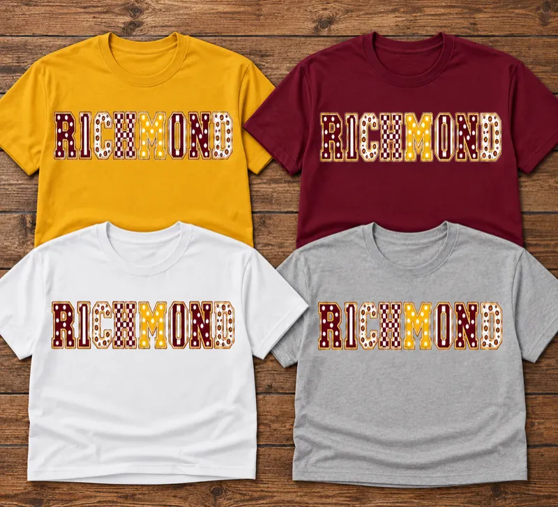 Richmond Spirit T-Shirt – Vintage Patterned Letter Design