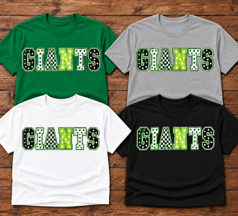 Hebron Giants Spirit Wear – Patterned Letter Graphic T-Shirt