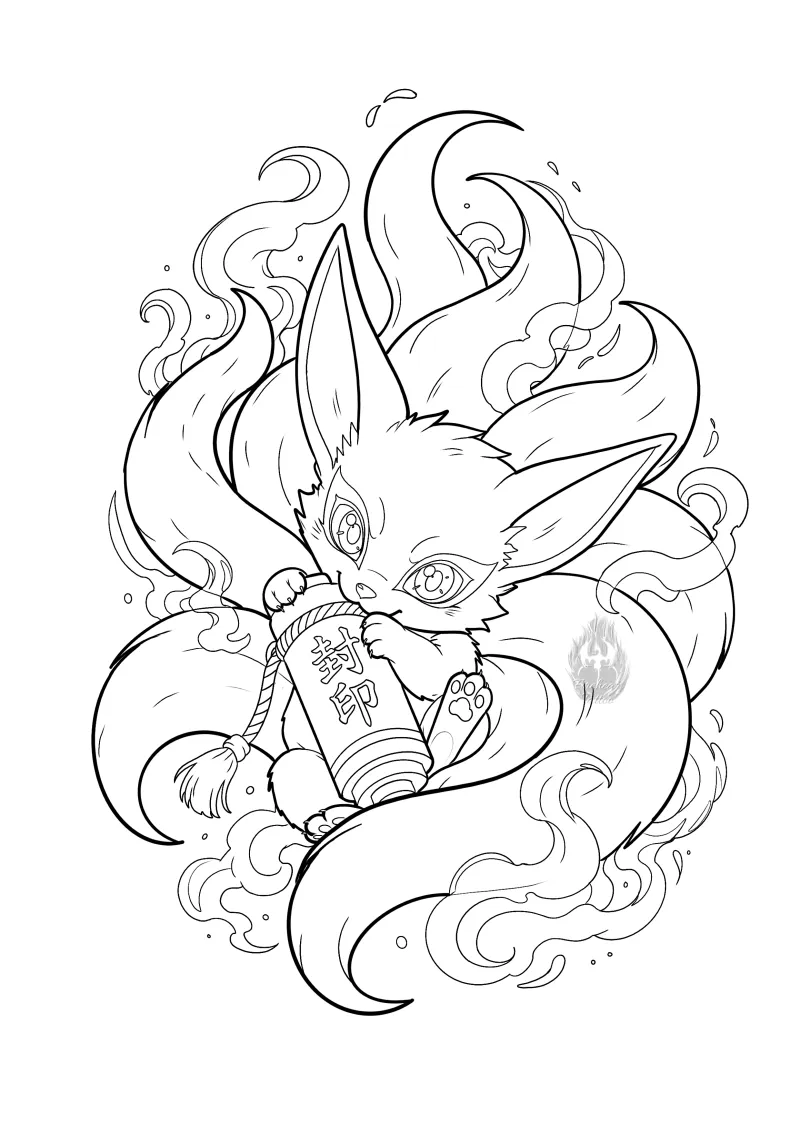 Baby Kurama-Available Anime Tattoo Design
