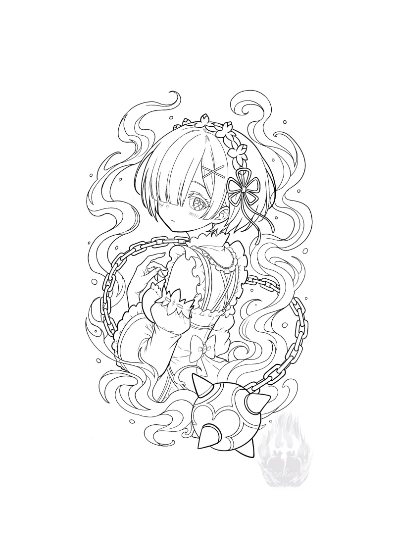 Rem-Available Anime Tattoo Design