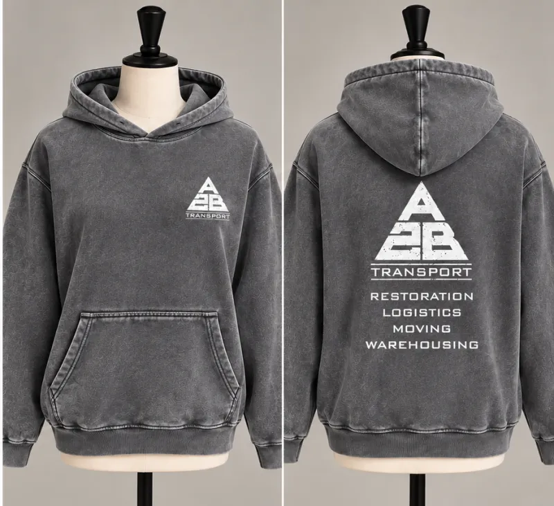 A2B Transport Vintage Grey Wash Unisex Hoodie