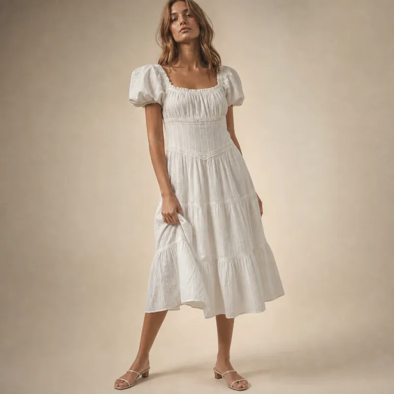 Vestido Midi Romantic White