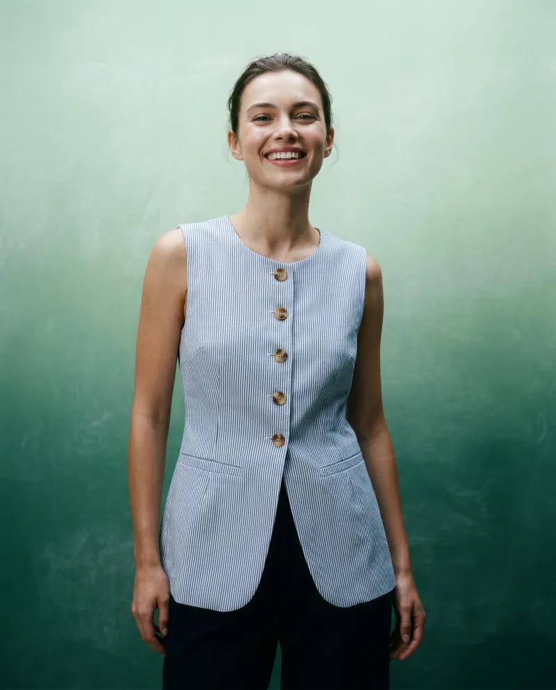 Chaleco Tailored Stripe Chic