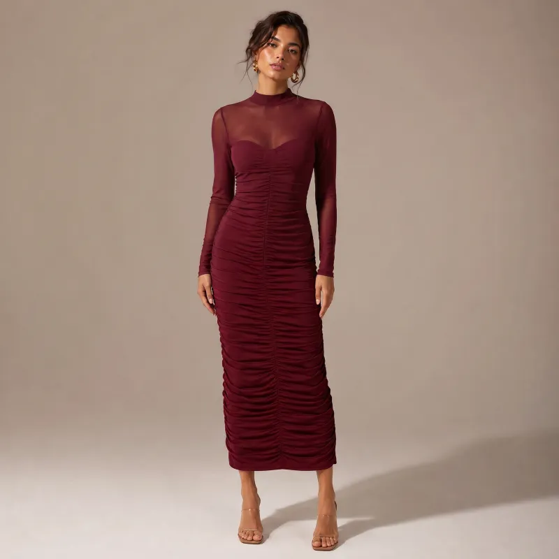 Vestido Noir Mesh Elegance